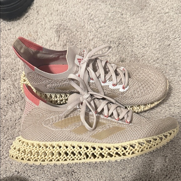 Adidas Women's Taupe and Pink Sneakers - Picture 2 of 2